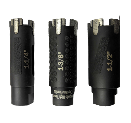 Dry Core Bits with Brazed Diamond Side Protection